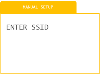 Shaker Solo Wi-Fi manual setup SSID input field