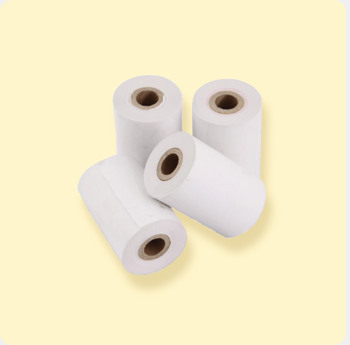 four white 57mm thermal printer rolls for the iKhokha Shaker Solo card machine